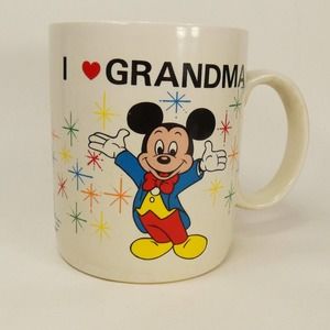 I Love Grandma Epcot Disney Coffee Mug Vintage Magic Kingdom Mickey Mouse UEJYU